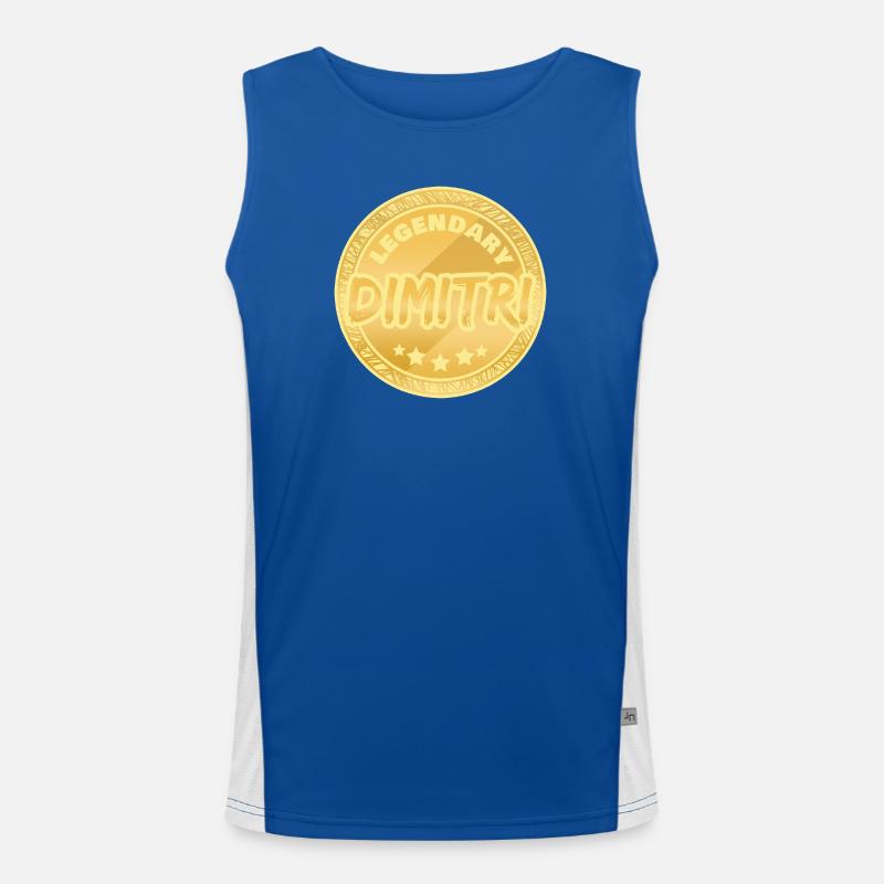 Dimitri - Men's Functional Contrast Tank Top  - royal/white