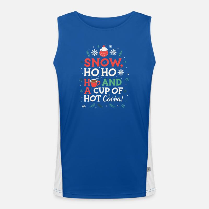 Christmas Hot Cocoa Ho Ho Ho Men's Functional Contrast Tank Top 