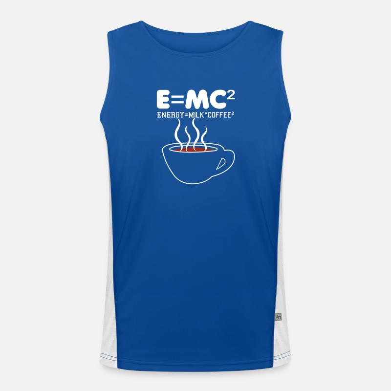 Kaffeeformel E=MC2 Illustration Funktionelles Kontrast-Tank Top für Männer 