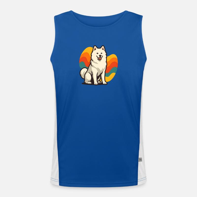 Chien Samoyède Prisme Retro Wave Débardeur respirant contrasté Homme 