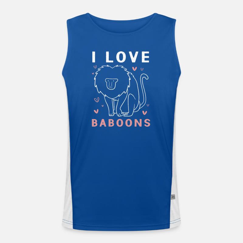 Pavian Primat Affe Affen Baboon Funktionelles Kontrast-Tank Top für Männer 