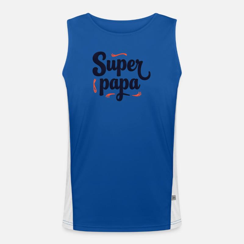 Super Dad Script Sewing - Men's Functional Contrast Tank Top - royal/white