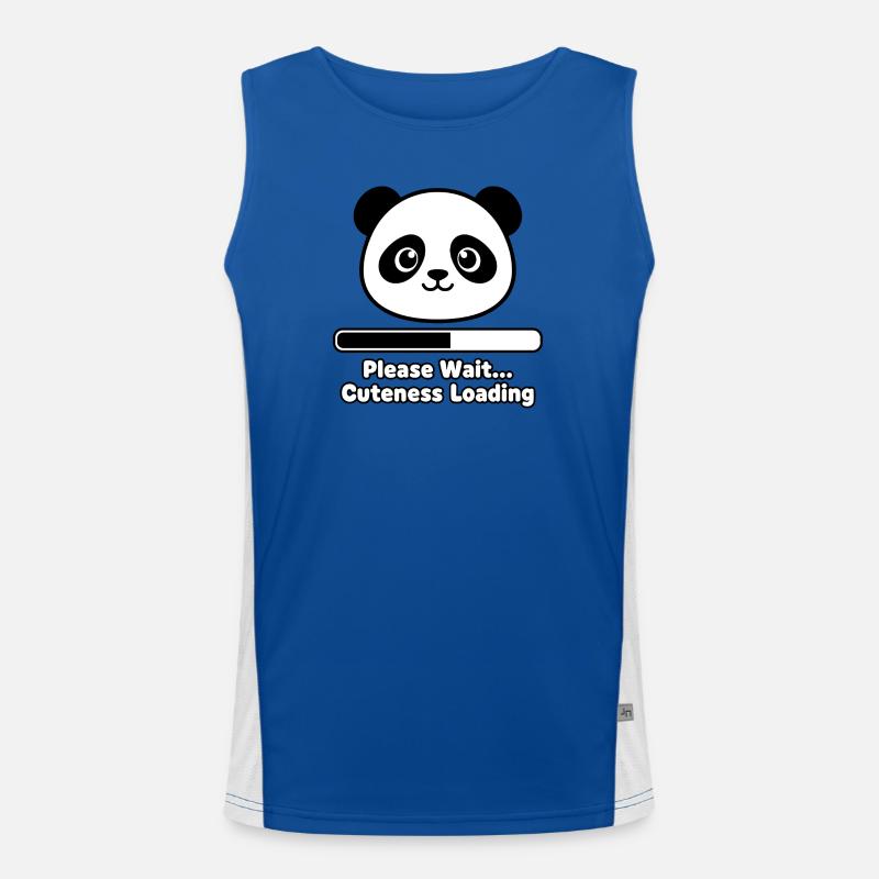 Panda Loading Screen Soft Toy - Men's Functional Contrast Tank Top  - royal/white