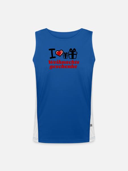 I Love Weihnachtsgeschenke  - Funktionelles Kontrast-Tank Top für Männer  - Royal/Weiß