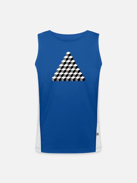 Isometric Cube Pyramid - Men's Functional Contrast Tank Top - royal/white