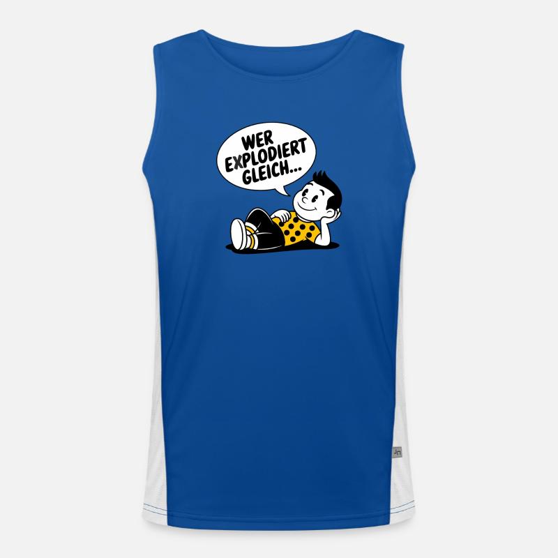 WER EXPLODIERT GLEICH Funktionelles Kontrast-Tank Top für Männer 