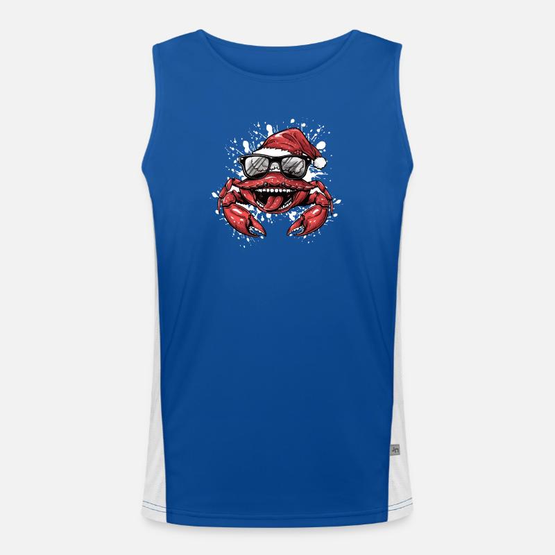 Crab Crab Christmas Funny Men's Functional Contrast Tank Top 