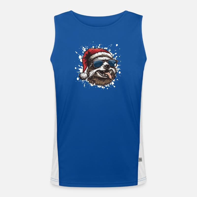 Faultier Weihnachten Lustig Funktionelles Kontrast-Tank Top für Männer 