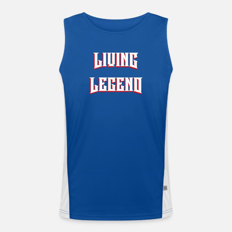 Living Legend - Men's Functional Contrast Tank Top  - royal/white