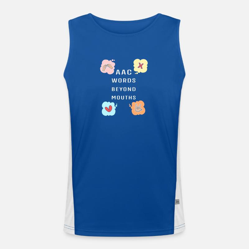 AAC Communication SLP Sign Language - Men's Functional Contrast Tank Top  - royal/white