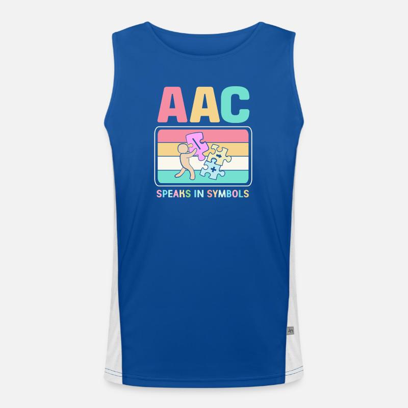 AAC Communication SLP Sign Language - Men's Functional Contrast Tank Top  - royal/white