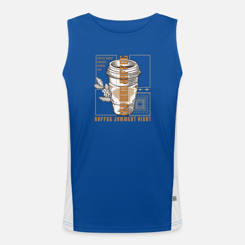 Kaffee Macht Einfach Seinen Job Retro Funktionelles Kontrast-Tank Top für Männer 