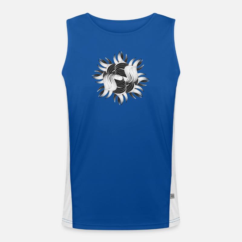 Abstrakte Formen – Dynamisches Schwarz-Weiß Design Funktionelles Kontrast-Tank Top für Männer 