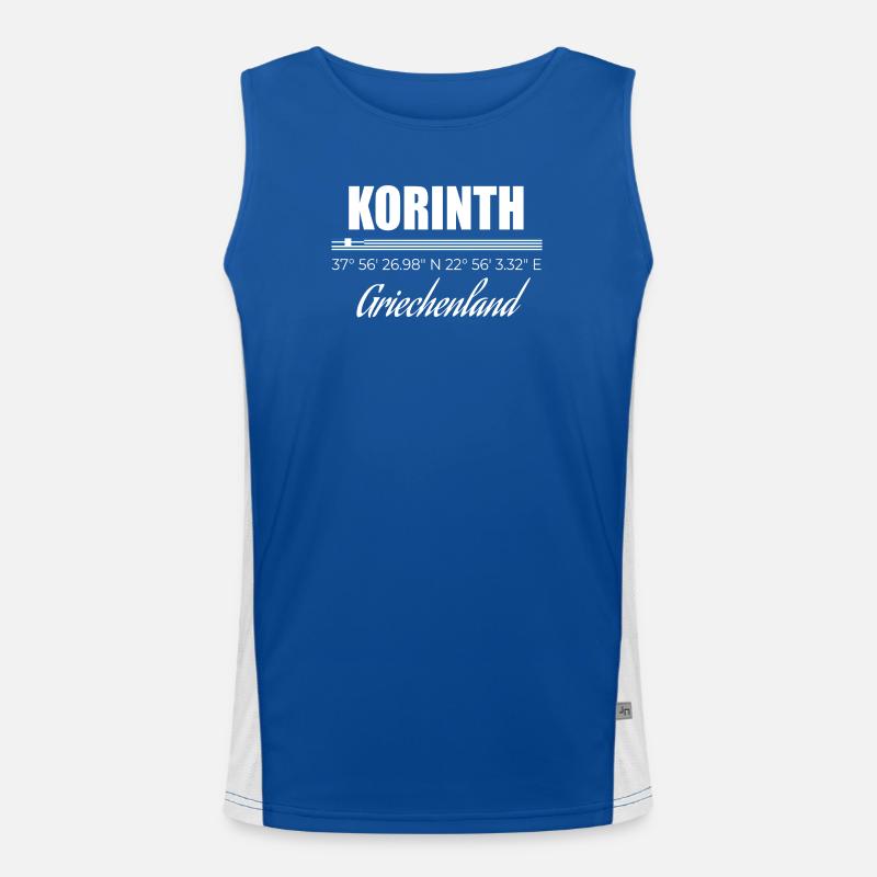 Corinth - Men's Functional Contrast Tank Top  - royal/white