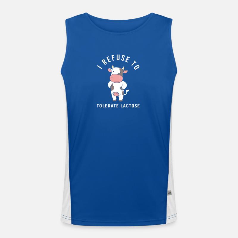 Milk Allergy Lactose Intolerance Flatulence - Men's Functional Contrast Tank Top  - royal/white