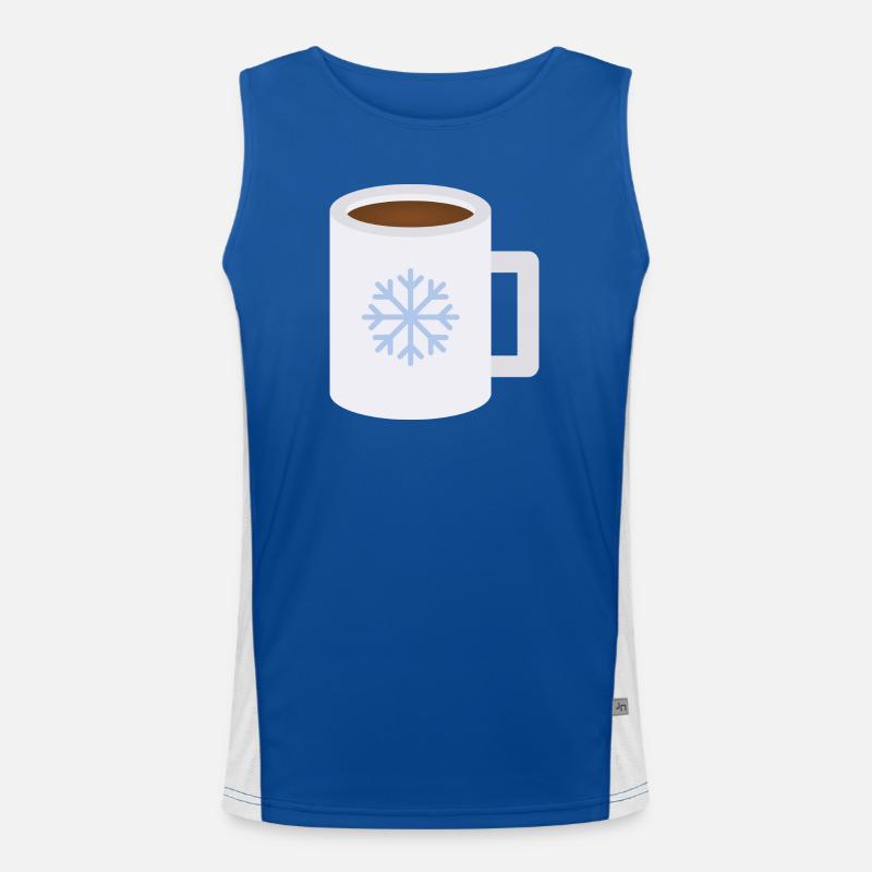 Motif de tasse en forme de flocon de neige Débardeur respirant contrasté Homme 