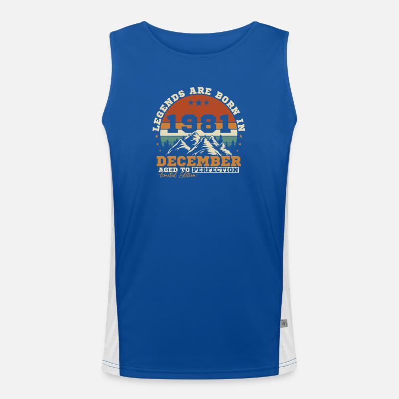 Dezember 1981 Vintage-Retro-Geburtstagsgeschenk Funktionelles Kontrast-Tank Top für Männer 