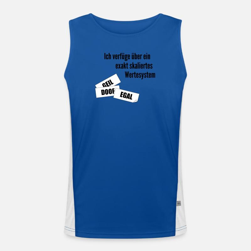 Values - Men's Functional Contrast Tank Top  - royal/white