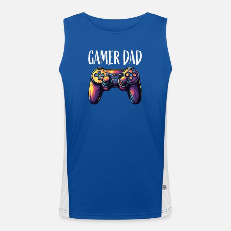 Gamer Dad Controller Neon Funktionelles Kontrast-Tank Top für Männer 