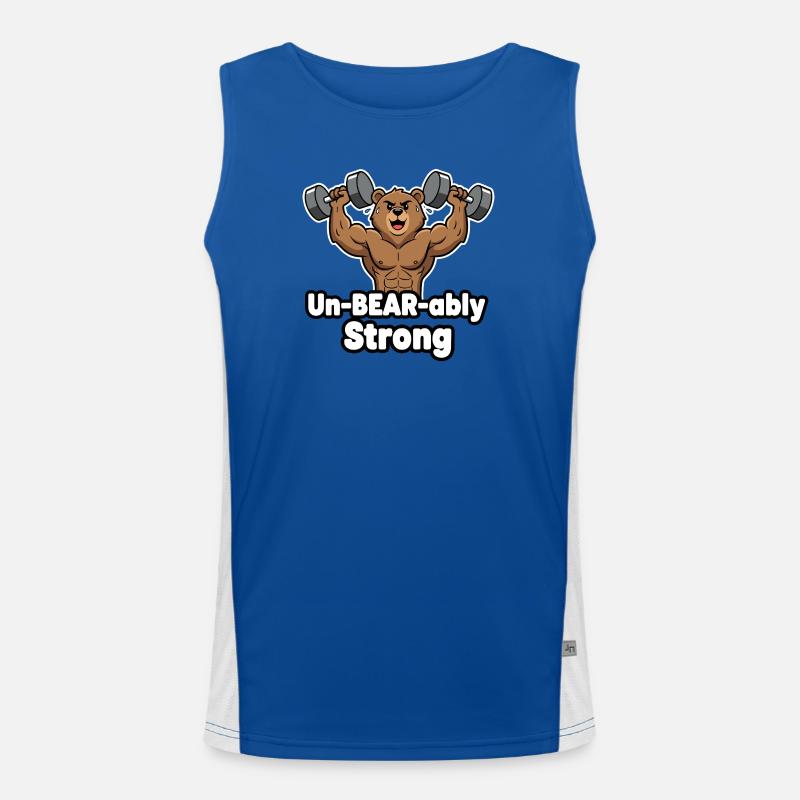 Un-BEAR-ably Strong Bär Funktionelles Kontrast-Tank Top für Männer 