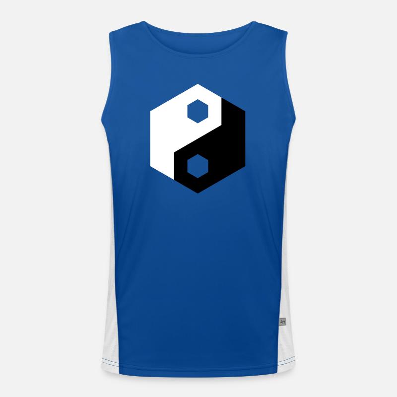 Hex-Ausschnitt Yin Yang Funktionelles Kontrast-Tank Top für Männer 