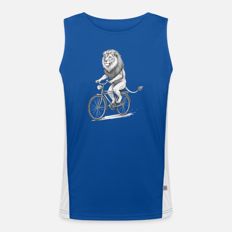 Lion Rider Monochrome Bicycle Men's Functional Contrast Tank Top 
