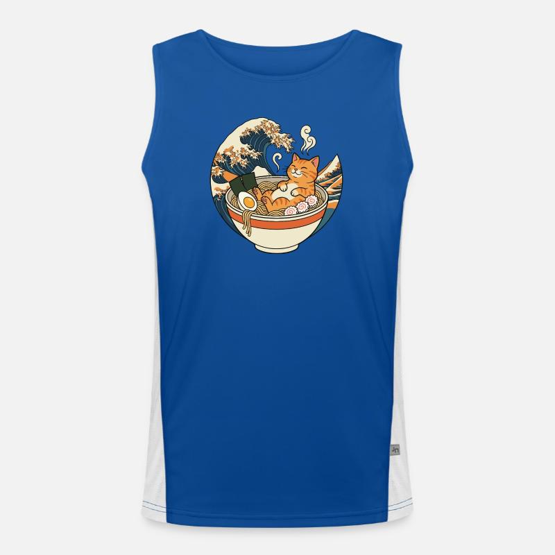 Ramen Katze Funktionelles Kontrast-Tank Top für Männer 