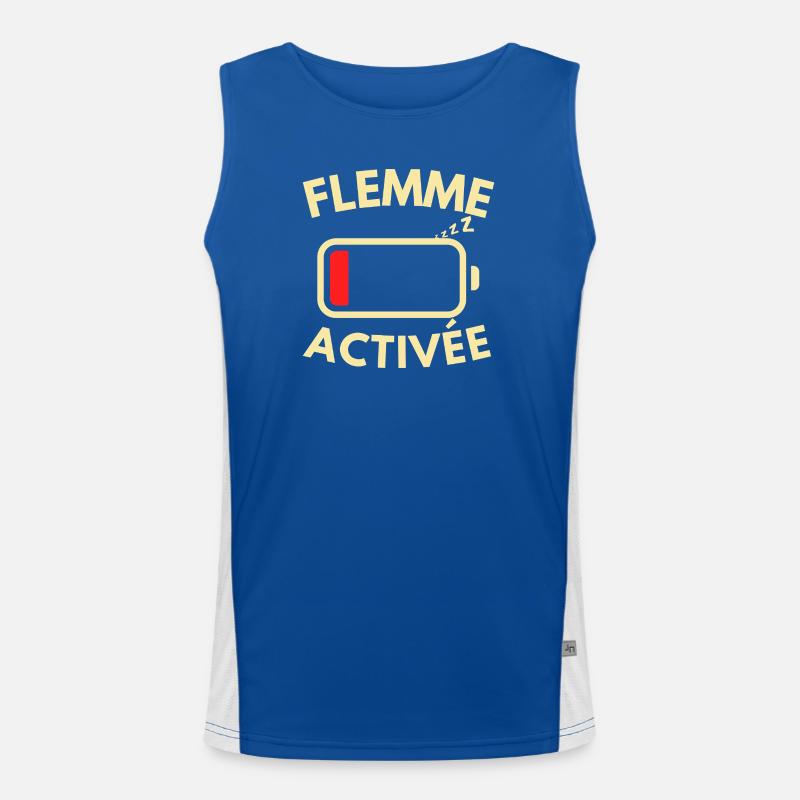 Flemme Activated Low Battery Level - Men's Functional Contrast Tank Top  - royal/white
