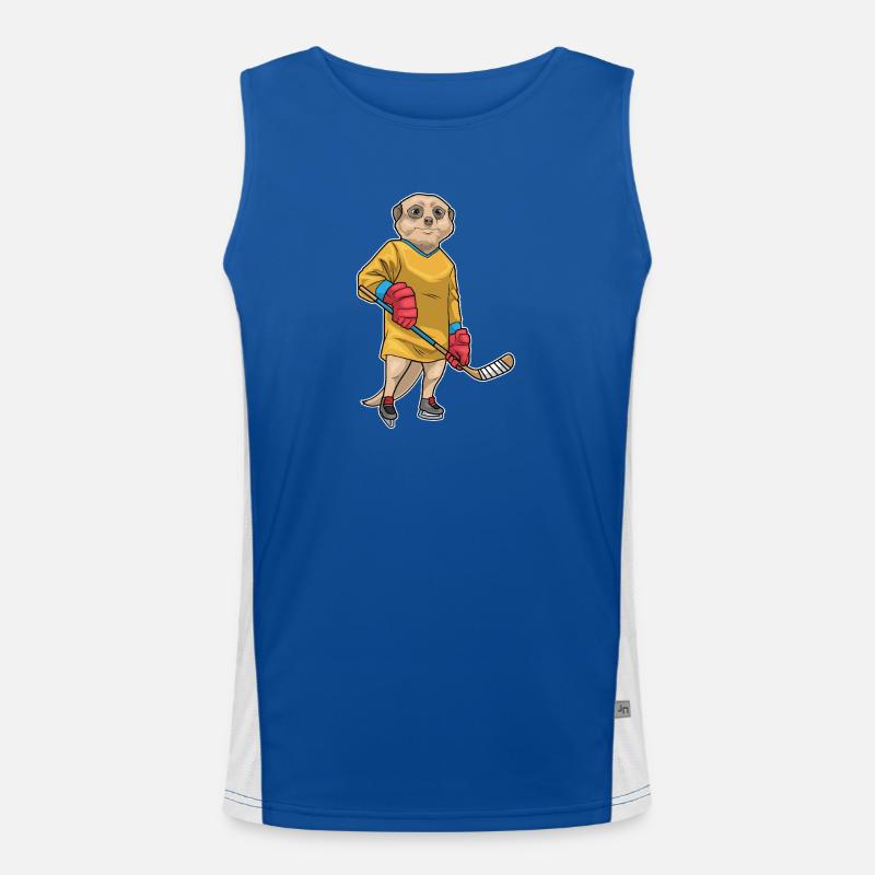 Erdmännchen Eishockey Eishockeyschläger Sport Funktionelles Kontrast-Tank Top für Männer 