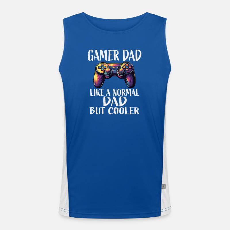 Gamer Dad Cooler Controller Saying Men's Functional Contrast Tank Top 