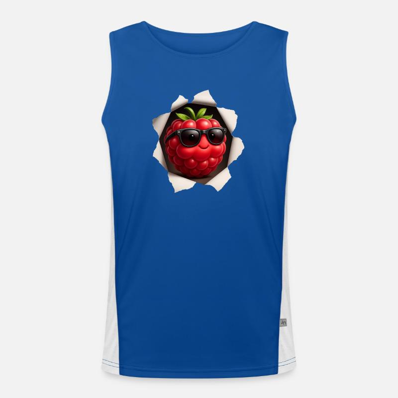 Himbeere Funktionelles Kontrast-Tank Top für Männer 
