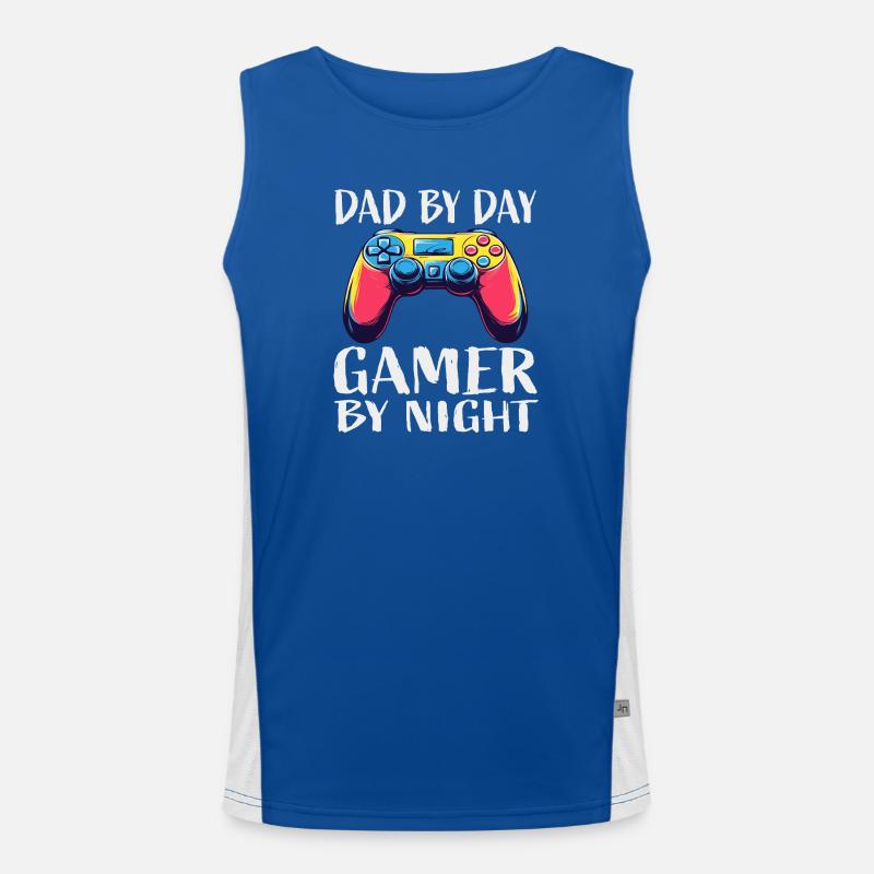 Father Gamer Night Controller - Men's Functional Contrast Tank Top  - royal/white