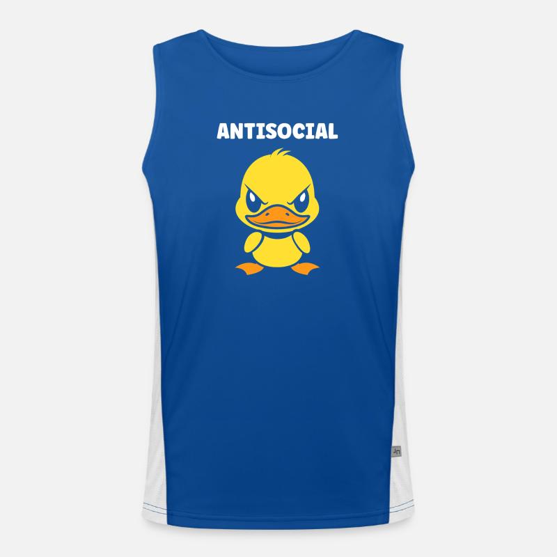 Grumpy Antisocial Duck Men's Functional Contrast Tank Top 