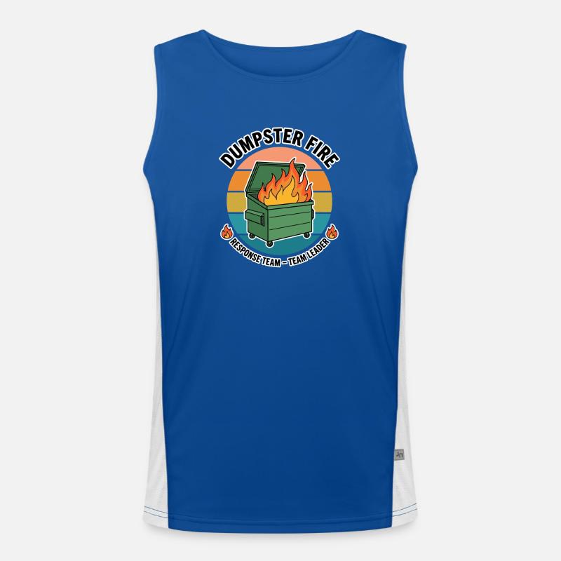 Dumpster Fire Response Team Team Leader Irony Men's Functional Contrast Tank Top 