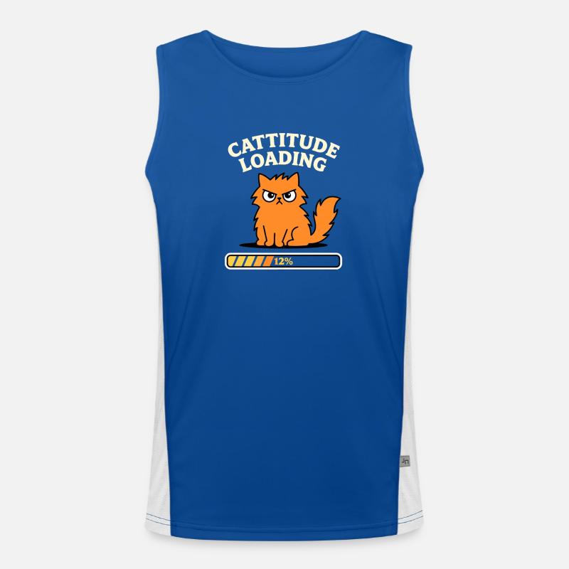 Cattitude Loading Cat in a Bad Mood Men's Functional Contrast Tank Top 