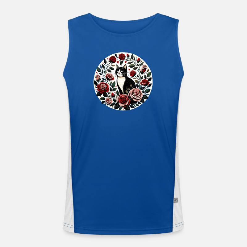 Rosengarten-Katzenkreis Funktionelles Kontrast-Tank Top für Männer 