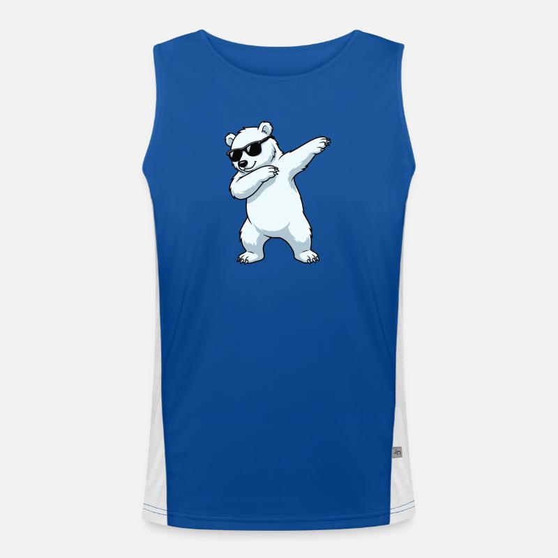 Dab Eisbär Cartoon Funktionelles Kontrast-Tank Top für Männer 