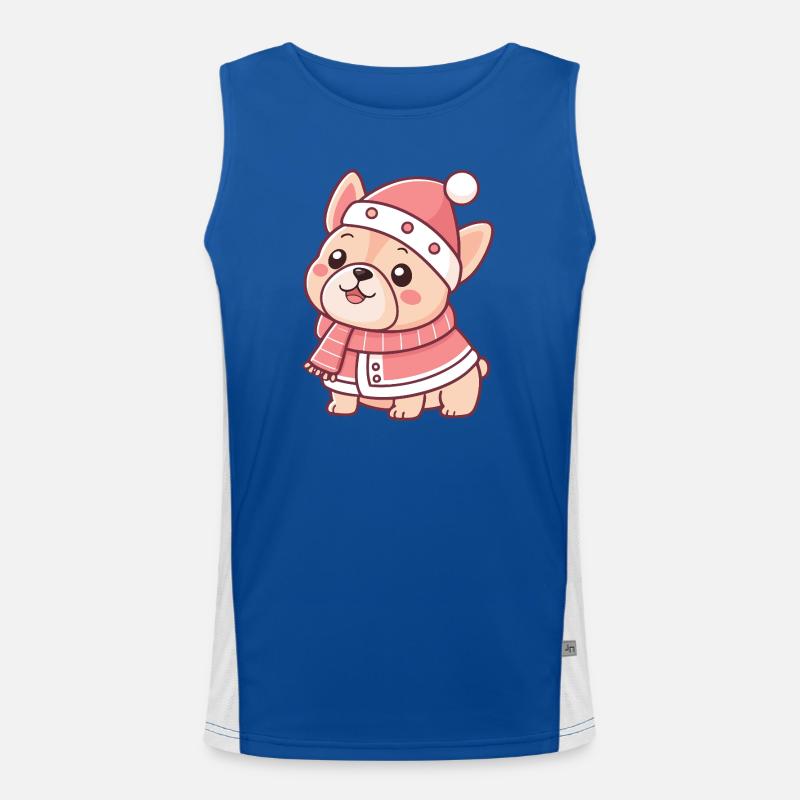 Rosa Welpen-Winter-Chic Funktionelles Kontrast-Tank Top für Männer 