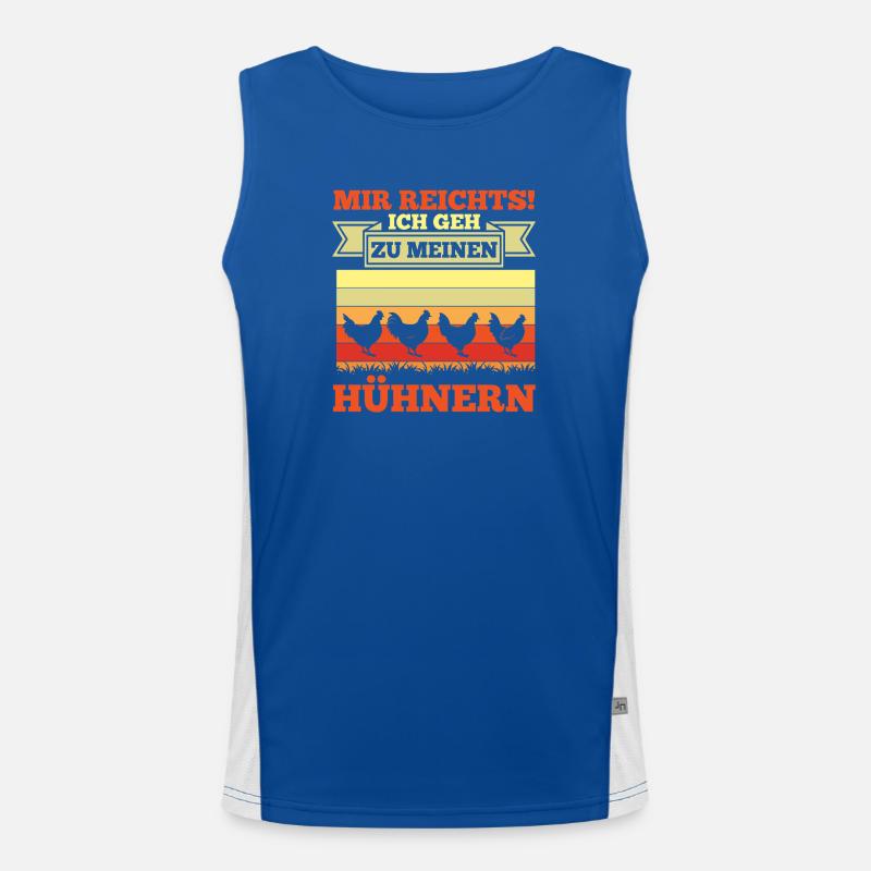 Hühner Hühnerbauer Bauer Landwirt Huhn Funktionelles Kontrast-Tank Top für Männer 
