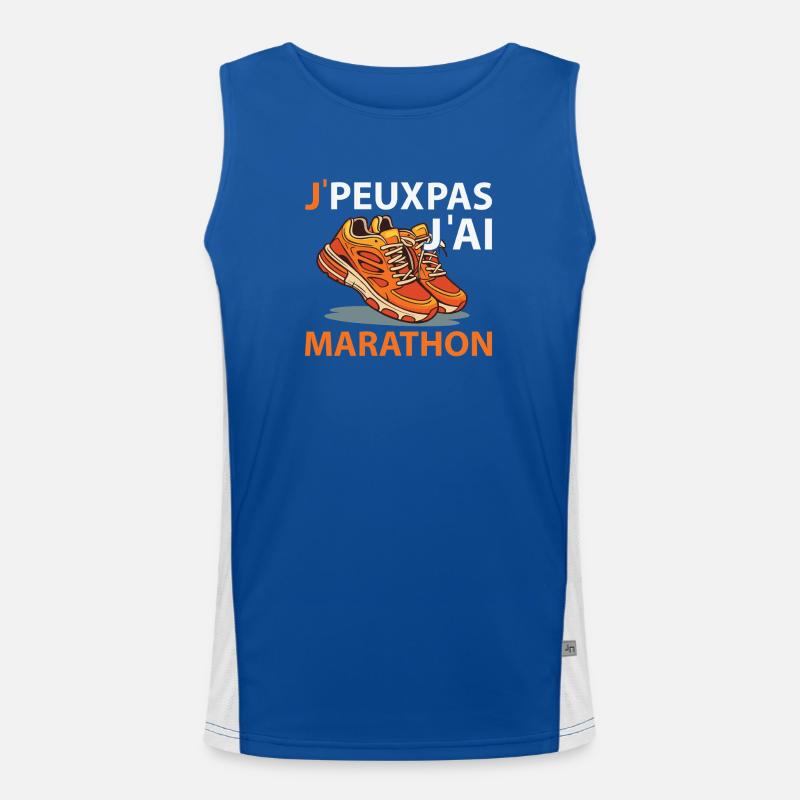 Ich kann nicht, ich Marathon Funktionelles Kontrast-Tank Top für Männer 