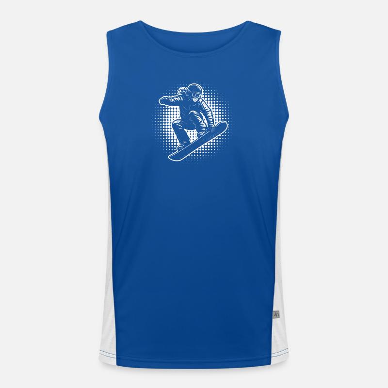 Snowboard Halftone Action Funktionelles Kontrast-Tank Top für Männer 