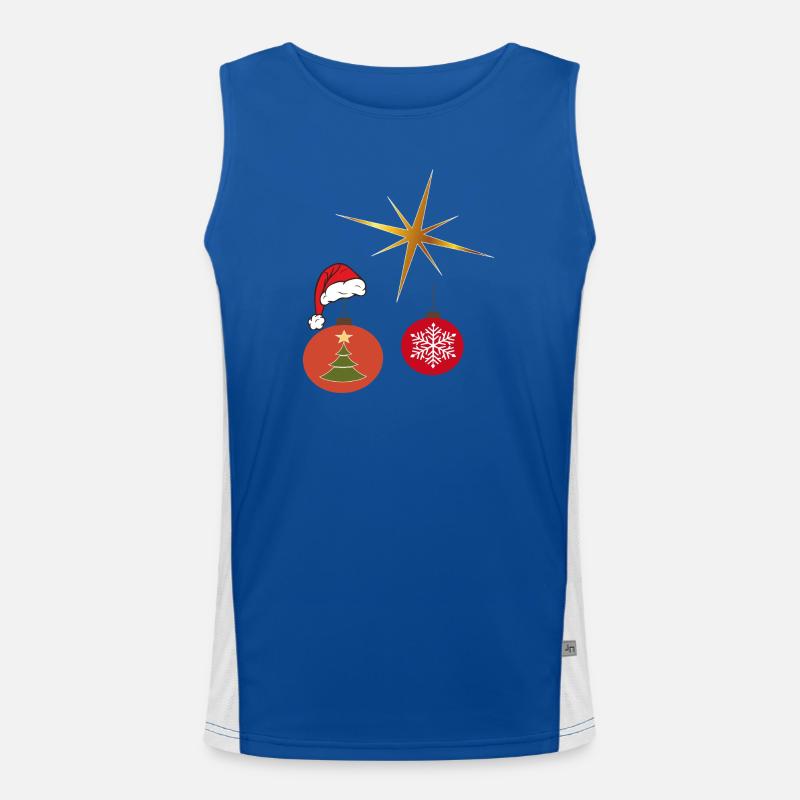Weihnachtsstern und Weihnachtskugel Funktionelles Kontrast-Tank Top für Männer 