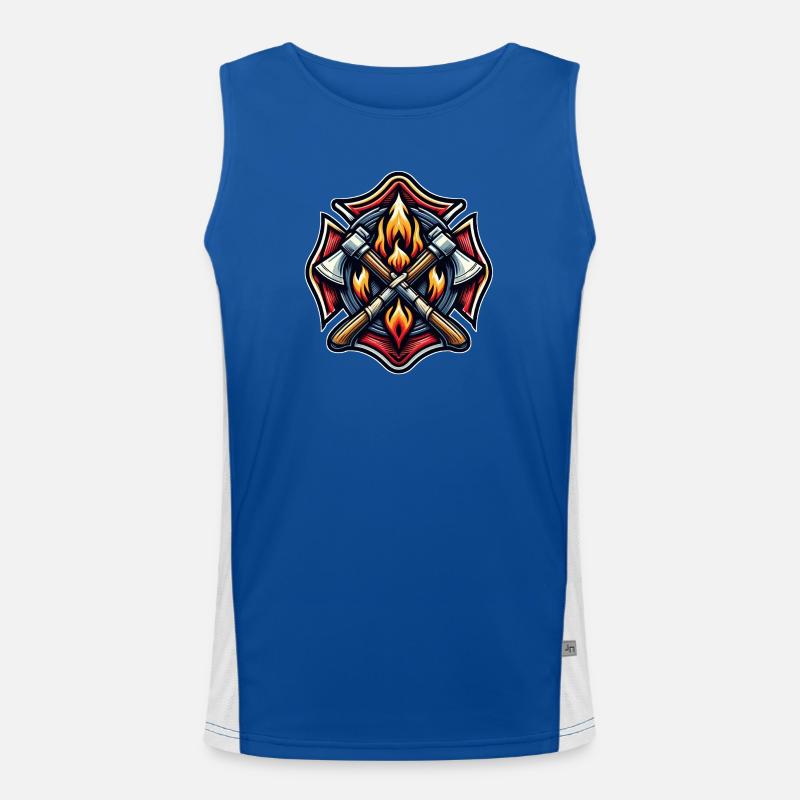 Fire Brigade Logo US Style - Men's Functional Contrast Tank Top  - royal/white