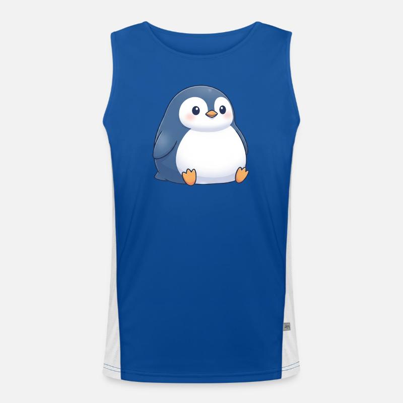 Pingouin de dessin animé mignon et potelé assis en rondelette Débardeur respirant contrasté Homme 