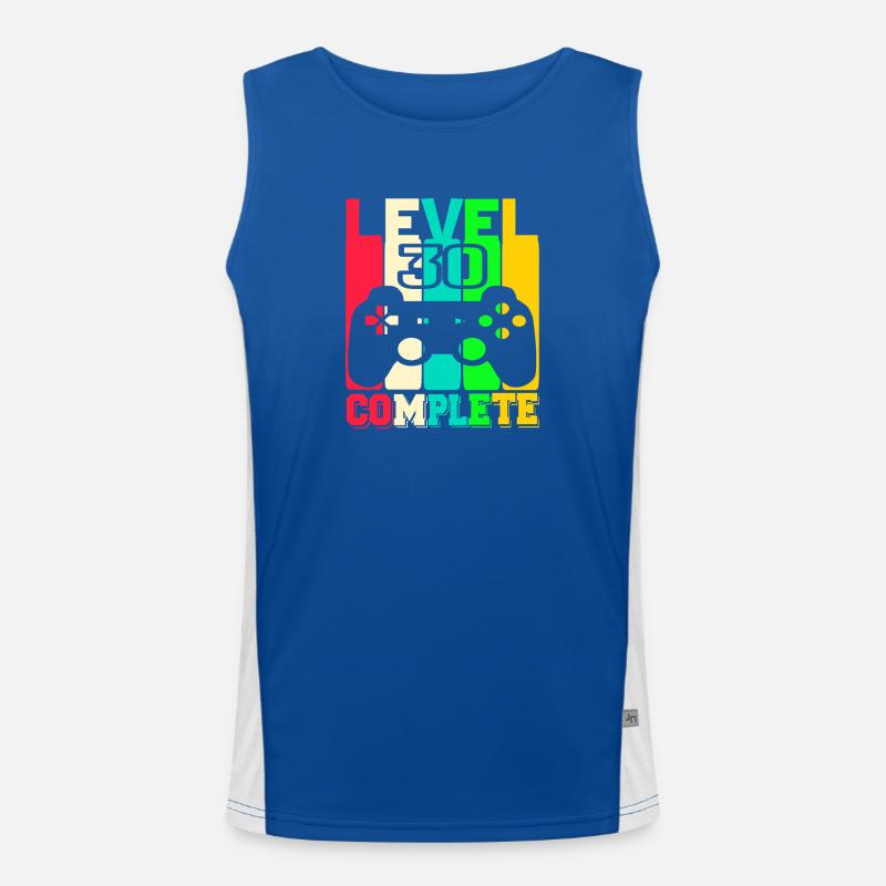 Level 30 complete - Gamer Geburtstag Funktionelles Kontrast-Tank Top für Männer 