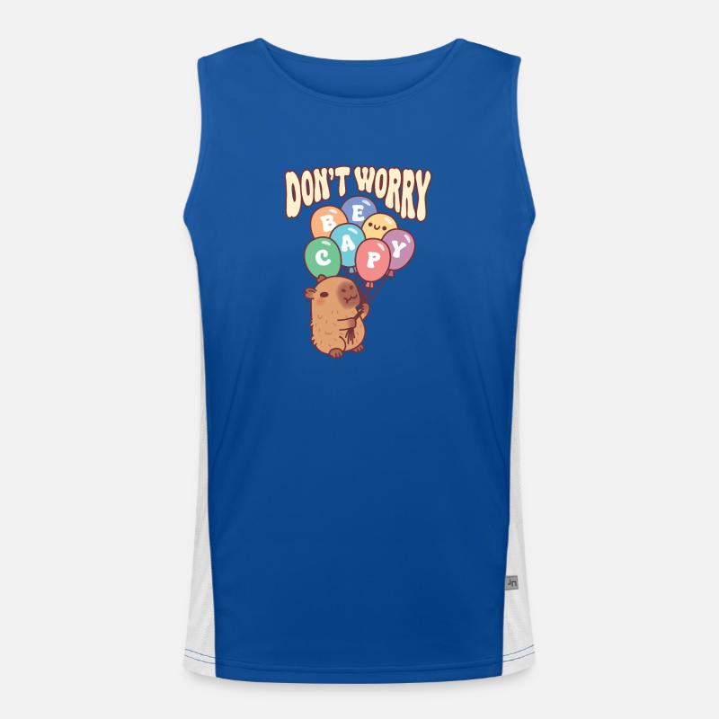 Niedliche Kapybara mit Luftballons, keine Sorge, sei kapi. Funktionelles Kontrast-Tank Top für Männer 