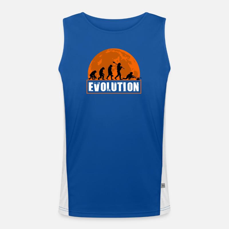 Curling Evolution Silhouette Sports d’hiver Humour Débardeur respirant contrasté Homme 