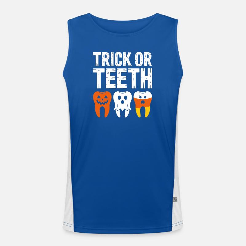 Trick oder Teeth Halloween-T-Shirt Funktionelles Kontrast-Tank Top für Männer 