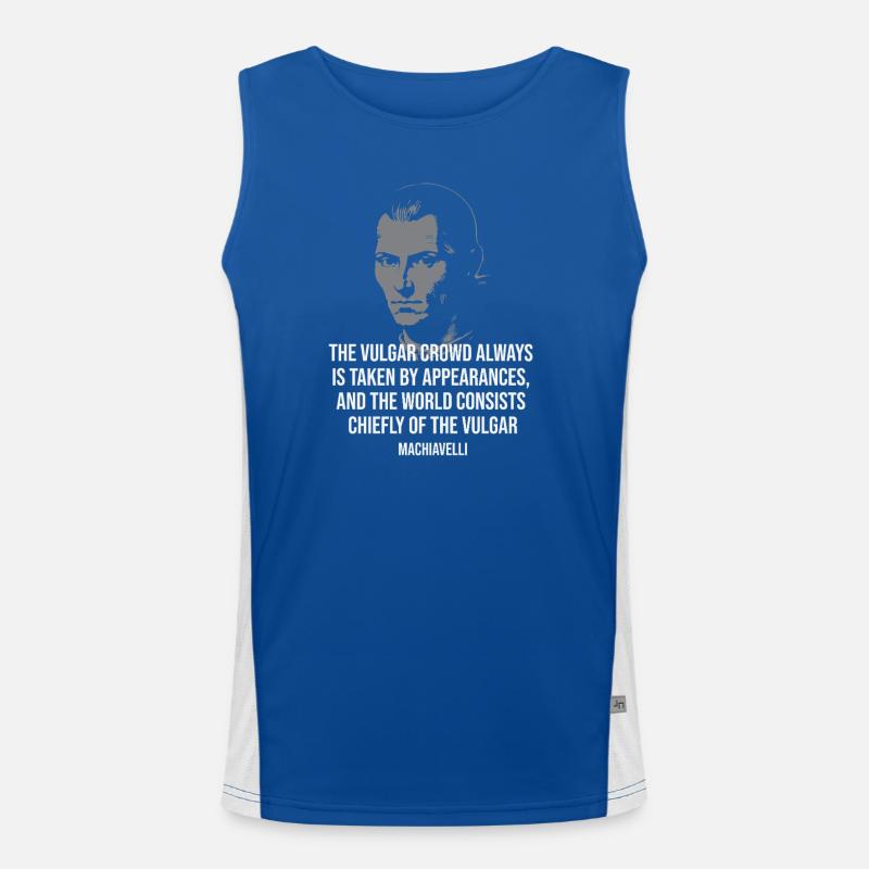 Machiavelli Quote Silhouette Men's Functional Contrast Tank Top 
