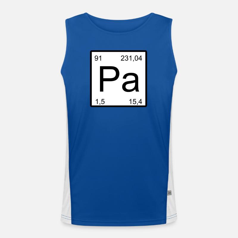 Protactinium Pa Element Typography - Men's Functional Contrast Tank Top  - royal/white